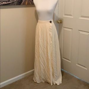 Floor length - wrap around cream skirt